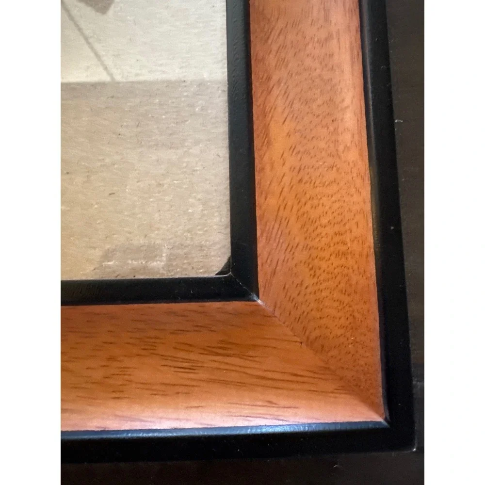 Rare Woods 1997 8x10 Wood Picture Frame Black Trim Vintage Made Thailand